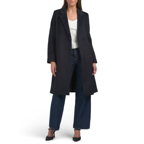 COLE HAAN Midnight Wool Blend Single Breasted Coat - Picture 1 of 2